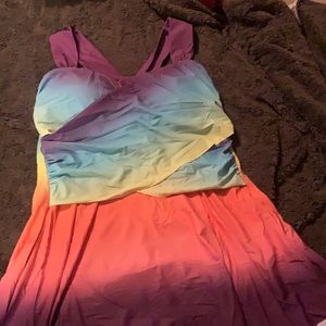Tie dye dipped tankini swim suit size 2x